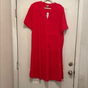 Chico's Vibrant Red Midi Dress